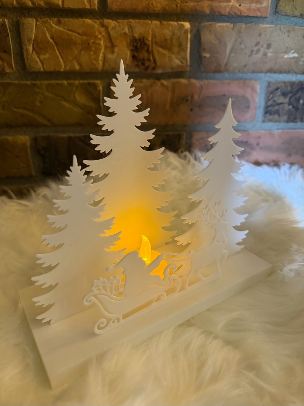 Hand Crafted 3D Printed White LED Forest Scene Holiday Décor NWOT - Picture 2 of 4